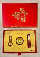 Miniature Golden Rice Bowl Spoon Chop Stick Spoon Gift Set Feng Shui Good Luck picture