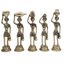 FCS Farmer Lady Daily Life Brass Idol -Set of 5 | Item Finish- Glossy (AS-06) picture