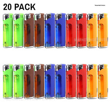 (5/10/20) 5-Flags Refillable Butane Lighter Assorted Colors White LED Flashlight picture