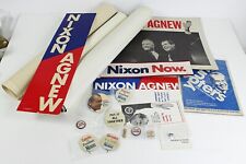 RICHARD NIXON Political Collection Original Posters Buttons Pamphlets 1968/1972 picture