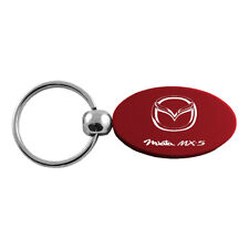 Mazda Miata MX5 Keychain & Keyring - Aluminum Metal Keychain Fob - Burgundy Oval picture