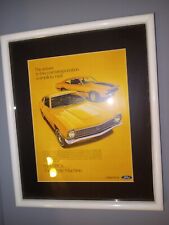 FORD MAVERICK Yellow Automobile Vintage Art Print Ad Framed Matted 14