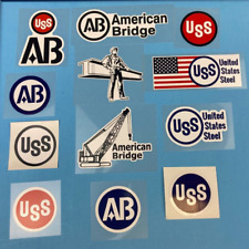Hard Hat Stickers American Bridge AB Crawler Crane United States Steel USS picture