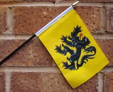FLANDERS flag PACK OF TEN SMALL HAND WAVING FLAGS BELGIUM BELGIAN FLEMISH picture