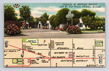 Circle K Motor Hotel Motel Map Phoenix AZ Roadside America Postcard picture