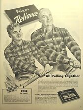 Big Yank Shirts Pulling Together War Time Man Boy Rowing Vintage Print Ad 1943 picture