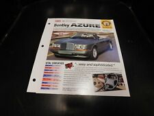 1995+ Bentley Azure Spec Sheet Brochure Photo Poster picture