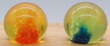 Pair of (2) Vintage Art Glass Handblown Decorative Paperweights picture
