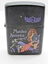 🔥Zippo BORN TO RIDE Maiden American Cigarette Lighter Biker Girl W/ Flag #Z3-13 picture
