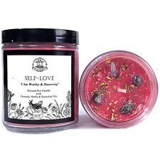 Self-Love Affirmation Soy Crystal Candle  Healing Forgiveness Wiccan Pagan Yoga picture