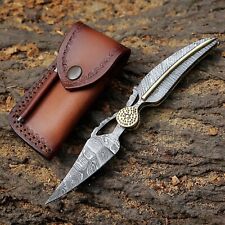 Hunting/Camping Custom Handmade Leaf Shape Folding Knife picture