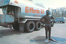 Vintage Automotive Postcard - Oversize 6x9 Giffords Oil Tanker Scuba Diver picture