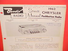 1962 CHRYSLER NEWPORT 300 H CONVERTIBLE NEW YORKER BENDIX RADIO SERVICE MANUAL 1 picture