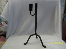 Vintage Black Wrought Iron Brutalist Candle Holder picture