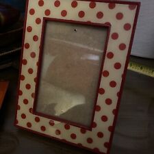 RED BEIGE POLKA DOT photo picture for 4x6 great condition picture
