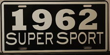 METAL LICENSE PLATE 1962 62 SUPER SPORT SS CHEVY IMPALA NOVA 327 409 GASSER picture