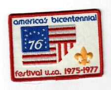 AMERICAS BICENTENNIAL FESTIVAL USA BSA PATCH Vintage Boy Scouts America Flag NOS picture