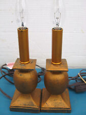 Pair of Bronze Look Resin Small Candle Lamps picture