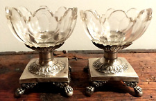 Pretty pair of solid silver salt flats, old punch, 19th century, nice condition  picture