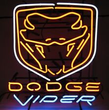 New Dodge Viper Garage Open Neon Light Sign Lamp Decor Bar Real Glass 20