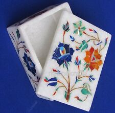 4 x 3 Inches Rectangle Marble Jewelry Box Pietra Dura Art Hair Accessories Box picture