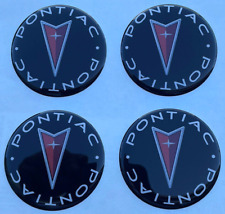 Pontiac Symbol Black /Red Center Wheel Emblem 2” Round Vinyl set 4 New Domes picture