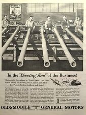 Oldsmobile GM Cannon Shells Tanks Planes Ships Artillery Vintage Print Ad 1943 picture