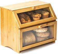 Double Layer Bread Box for Kitchen Countertop with with Large Airtight Bread picture