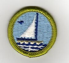 Small Boat Sailing Merit Badge, Type G, Cloth Back (1964-71), Mint picture