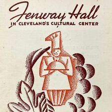 Vintage 1950s Fenway Hall Restaurant Menu Cleveland Cultural Center Ohio picture
