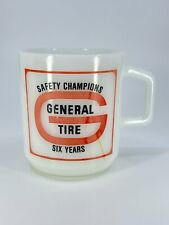 Galaxy milk glass advertising mug General Tires Safety Champion 