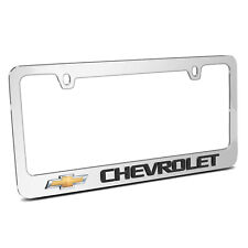 Chevrolet Golden Logo in 3D Mirror Chrome Metal License Plate Frame picture