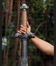 New Marto Conan Atlantean Silver Sword, Damascus Conan Barbarian Replica Sword picture