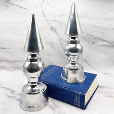 UTTERMOST Pair of Modern Polished Metal Obelisks - Architectural Decor Object picture