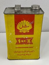 Rare Vintage Arabic Shell X-100 Motor Oil Gallion Tin Original Antique زيت شيل picture