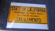 NOS California Department of Public Works Division of Highways Metal Sign picture
