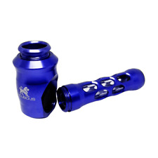 Metal Hand Pipe with Metal Bowl & Glass Stem | w/ Screen, O-Rings | USA (BLUE) picture