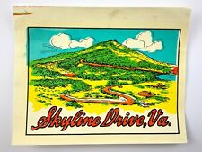Vintage 1940s Car Bumper Sticker Skyline Drive Virginia 4x3in Accessory V138 picture