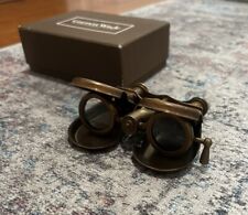 Compact Brass Folding Binoculars India Rare Vintage L@@K Garrett Wade Safari picture