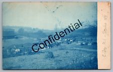 Blue Cyanotype Real Photo Place Bros. Cider Mill Scriba NY New York RP RPPC K245 picture