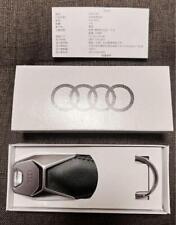Audi Keychain Leather Key Ring Cowhide Silver With Box picture