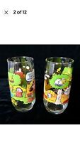 Vintage McDonalds Drinking Glasses Camp Snoopy Peanuts Schulz Set of 2 1965 1968 picture
