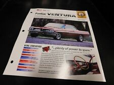 1961 Pontiac Ventura Am Spec Sheet Brochure Photo Poster picture