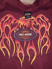 VTG Harley Davidson Flaming Bald Eagle Shirt Size Xl picture