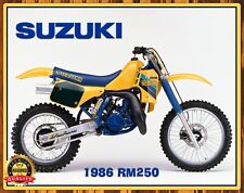 1986 Suzuki RM250 - Motocross - Motorcycles - Metal Sign 11 x 14 picture