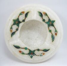 4 Inches Marble Giftable Ash Tray Gemstone Inlay Work Ash Tray for Anniversary picture