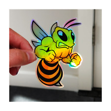 Angry Bee Sticker Holographic Sticker Hologram Decal Hornet Yellow Jacket 10