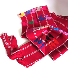 Guatemalan Sash Embroidered Woven NEW Uncut fringe 8.5