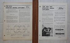 1968-1972 FORD 8000 TRACTOR OPERATORS MANUAL SUPPLEMENT WHEEL TREAD SETTINGS picture