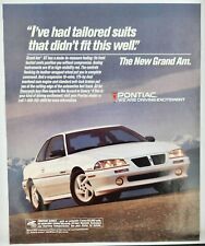 1993 Pontiac Grand Am GT White I've Had Tailored Suits That..Vtg Poster Print Ad picture
